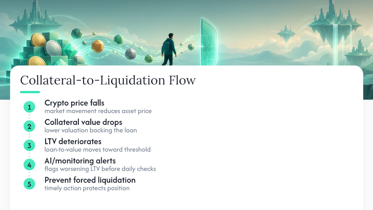 Diagram illustrating how collateral value and debt affect liquidation risk