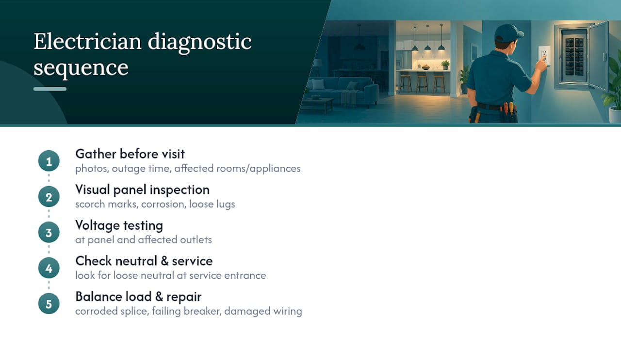 Electrical outage diagnosis sequence