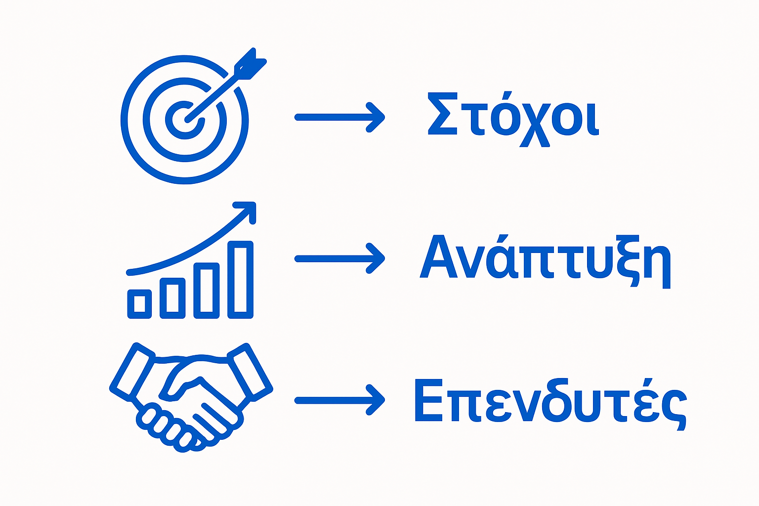 Infographic showing goals, growth, and investors icons to explain business plan purpose