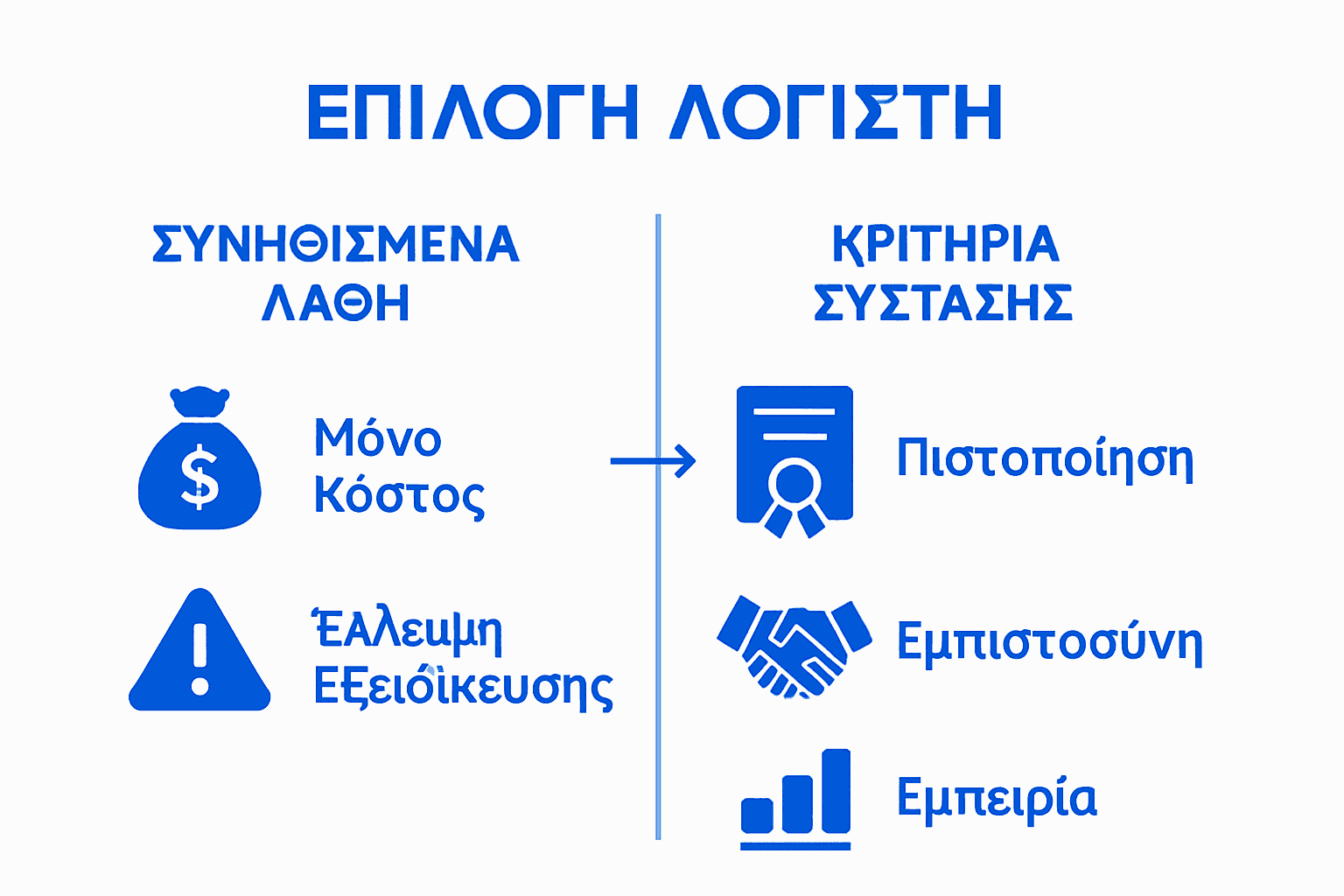 Infographic comparing accountant selection mistakes and criteria
