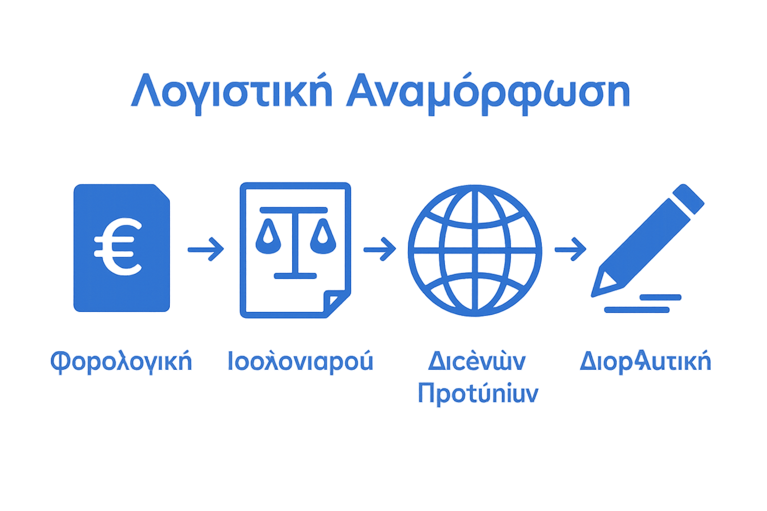 Διάγραμμα με τα τέσσερα βασικά είδη λογιστικής αναμόρφωσης