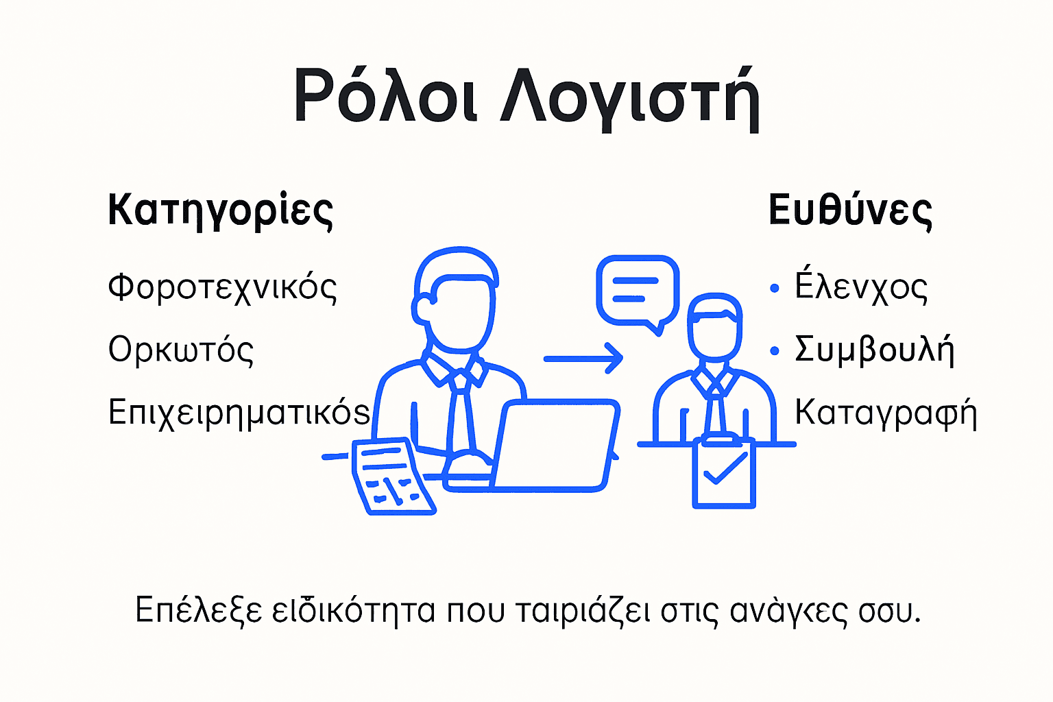 Γραφικό: Όλες οι ειδικότητες και οι ρόλοι του λογιστή με μια ματιά