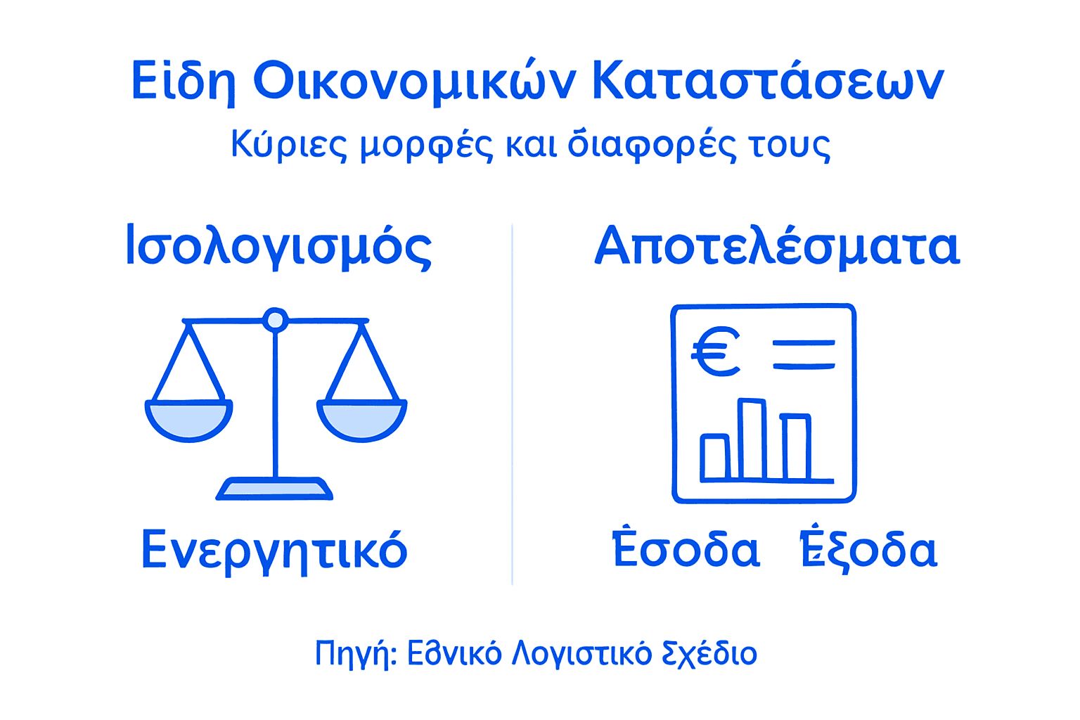 Οδηγός με τα βασικά είδη οικονομικών καταστάσεων σε μορφή γραφήματος