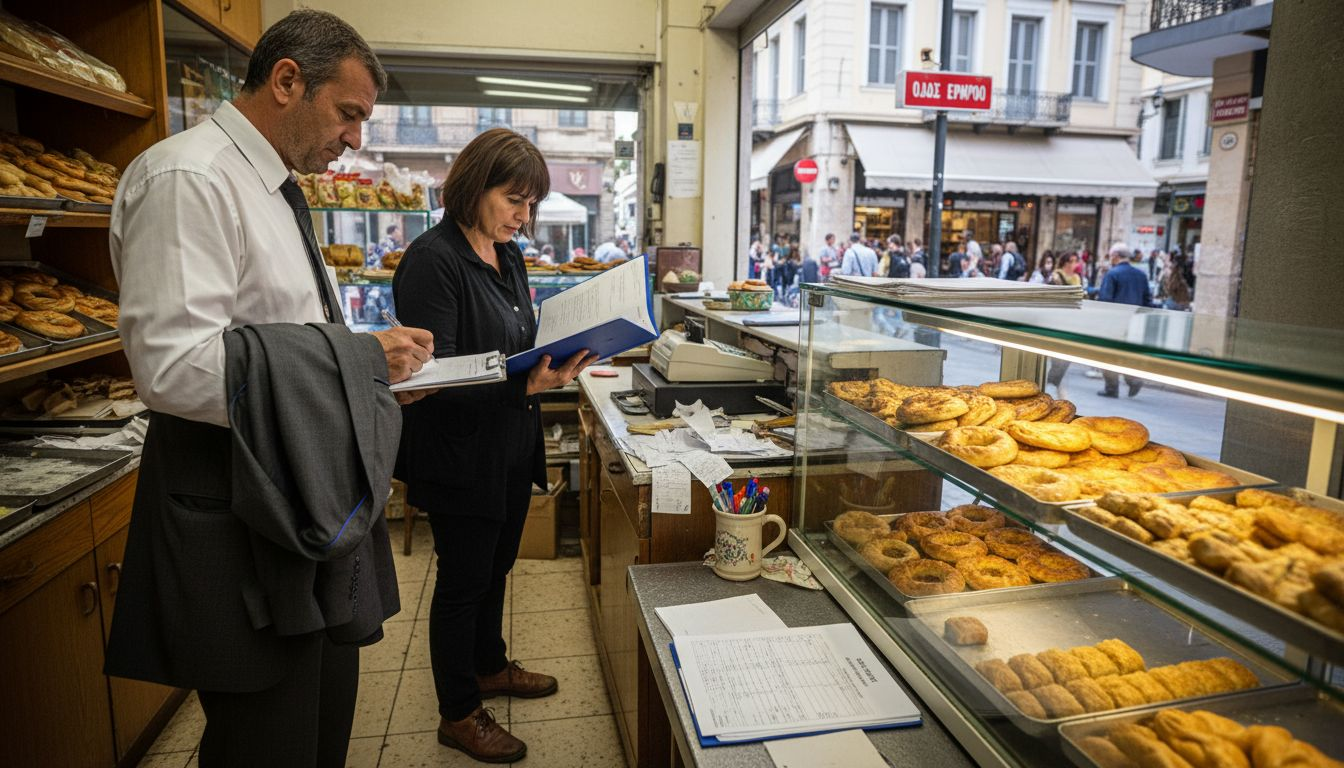 Ελεγκτές πραγματοποιούν επιτόπιους ελέγχους στα βιβλία και τα αρχεία των επιχειρήσεων.