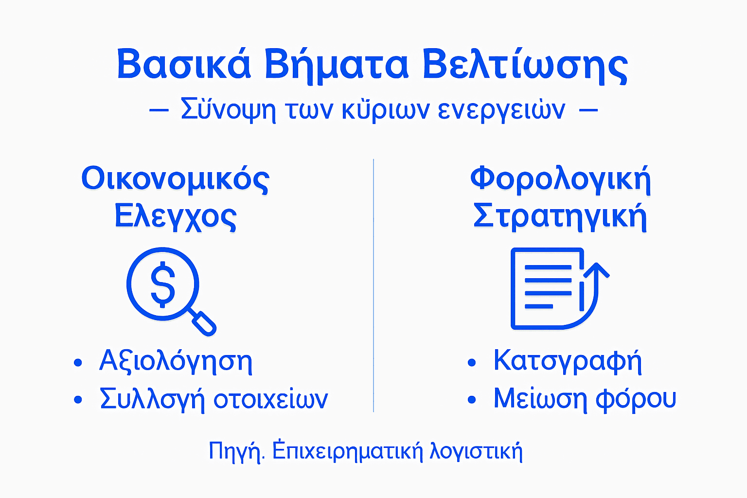 Εικονογραφημένος οδηγός με πρακτικά βήματα για τη βελτίωση της φορολογικής εικόνας