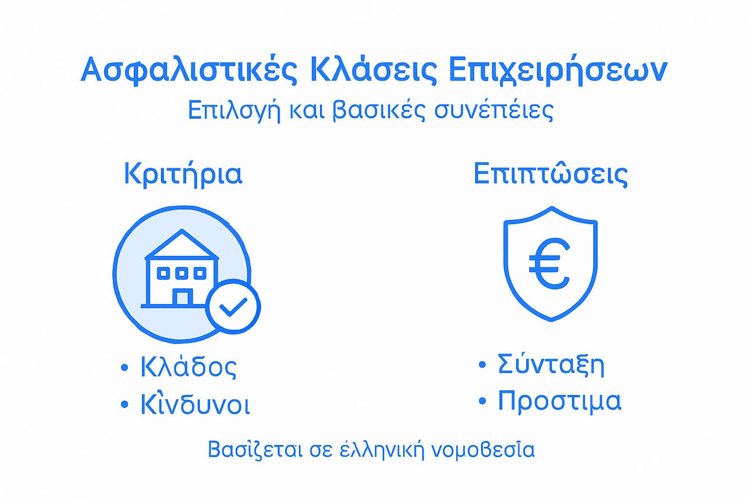Γραφική απεικόνιση με τα βασικά στοιχεία της ασφάλισης επιχειρήσεων