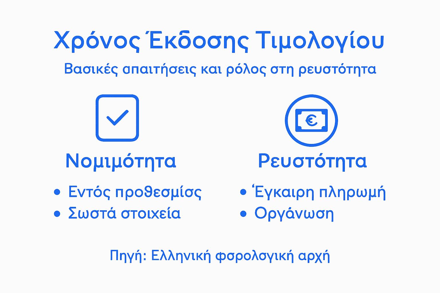 Γραφικό με τα βασικά σημεία που πρέπει να προσέχετε κατά την έκδοση τιμολογίου