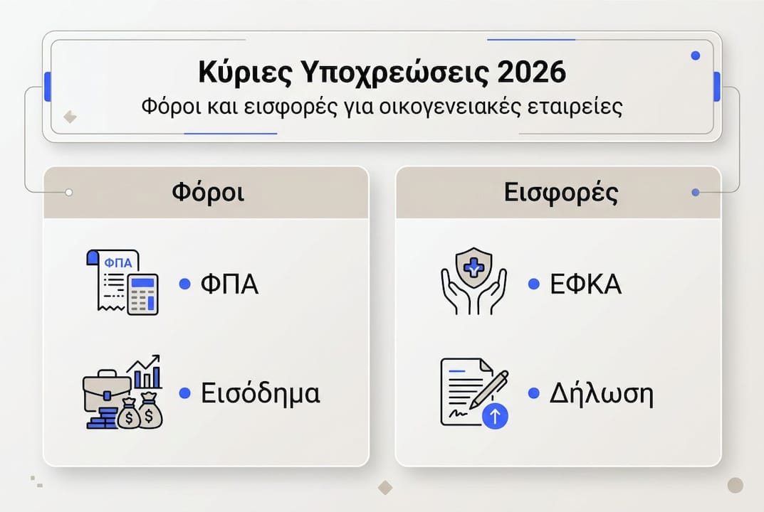 Γραφικό: Οι βασικές φορολογικές υποχρεώσεις μιας οικογενειακής επιχείρησης στην Ελλάδα