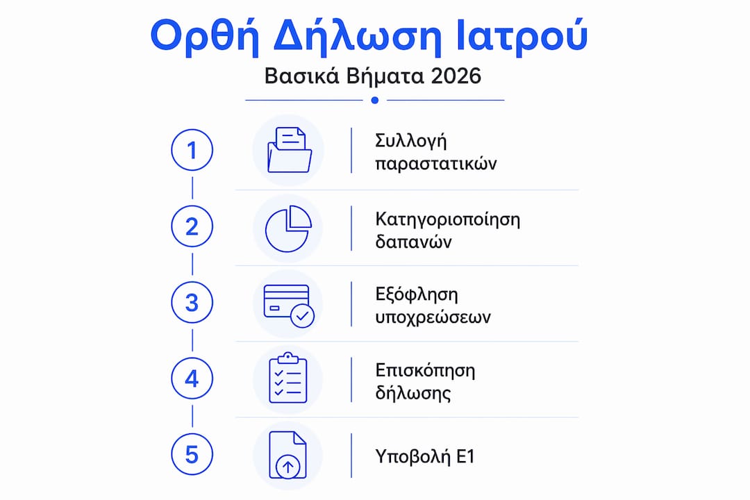 Εικονογραφημένος οδηγός: Τα βασικά βήματα για τη φορολογική δήλωση των ιατρών