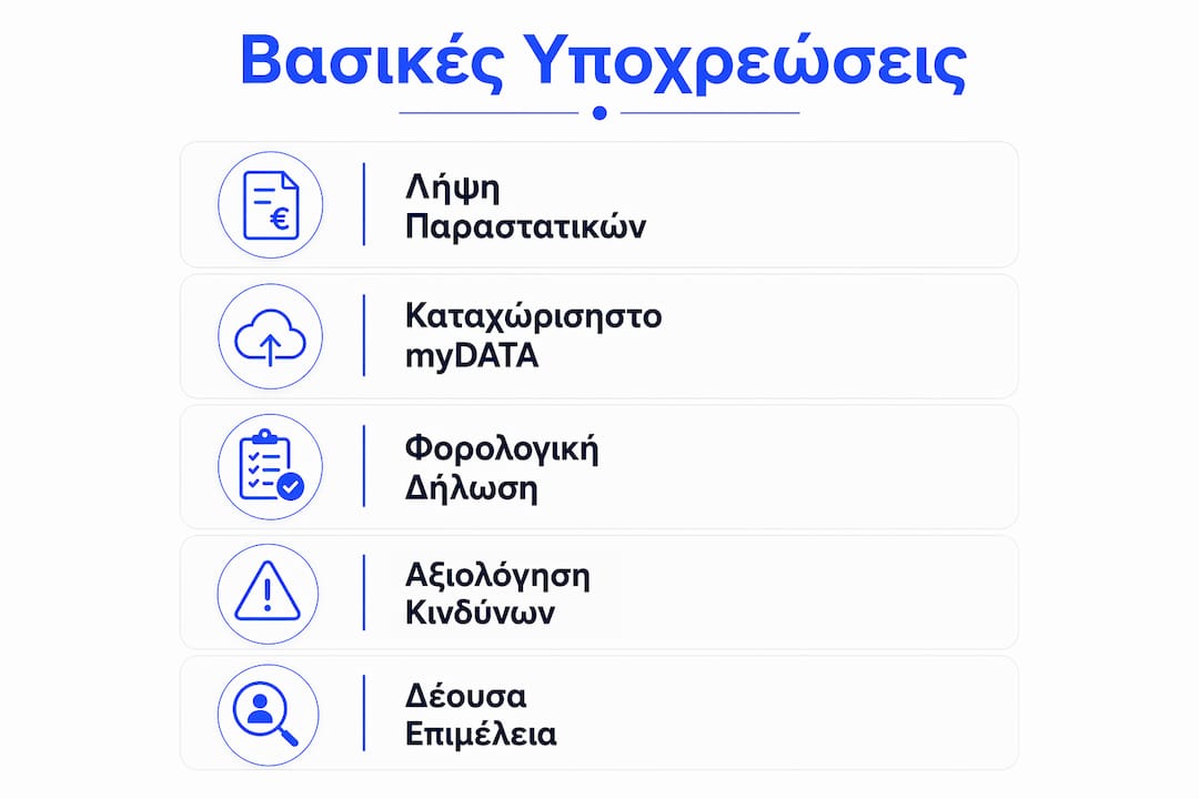 Ενημερωτικό γράφημα: Οι βασικές αρμοδιότητες του λογιστή για όσους εργάζονται εξ αποστάσεως