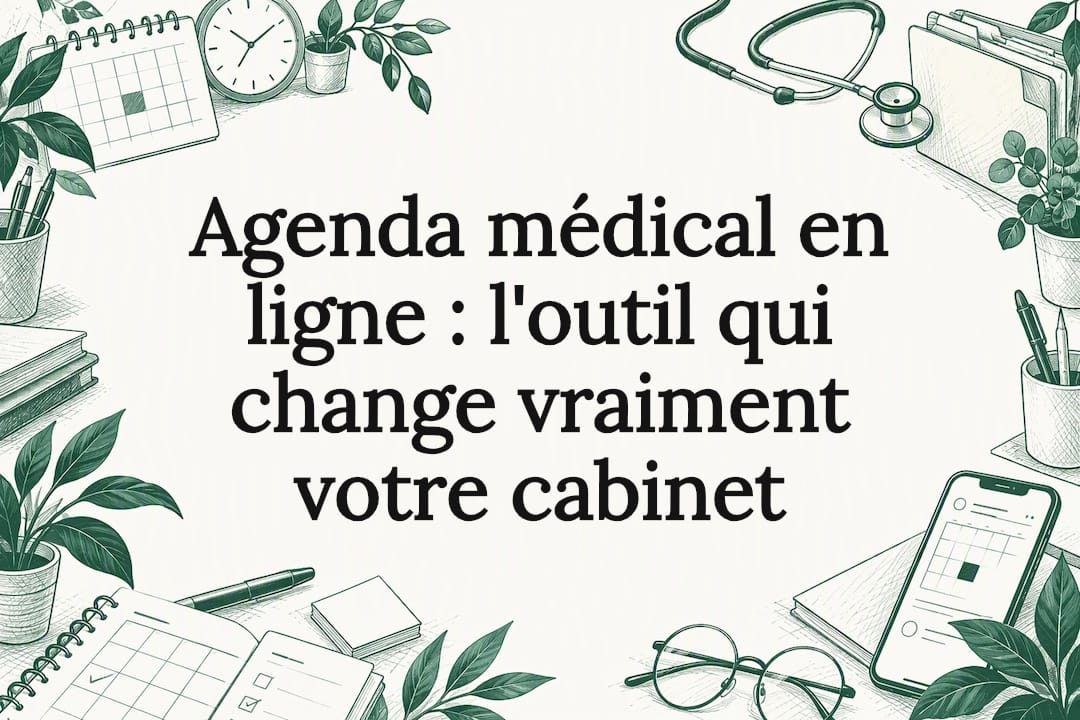 Carte de titre illustrée pour agenda médical