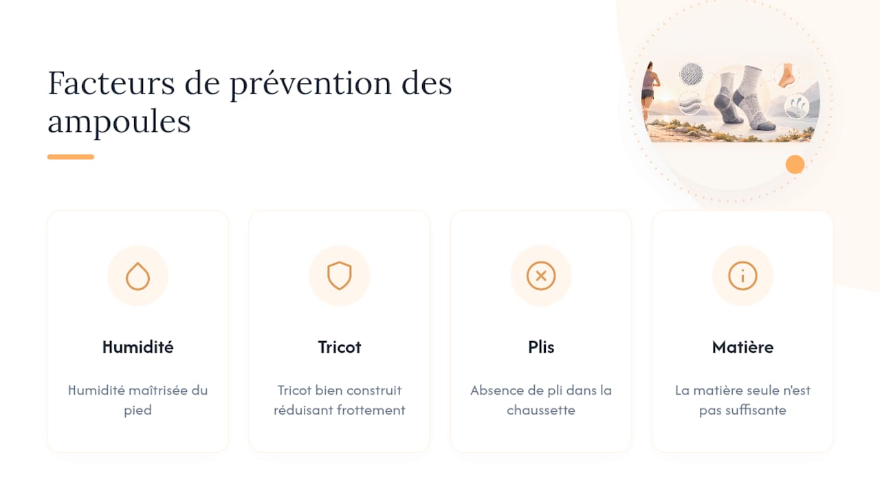 Les quatre facteurs pour prévenir les ampoules