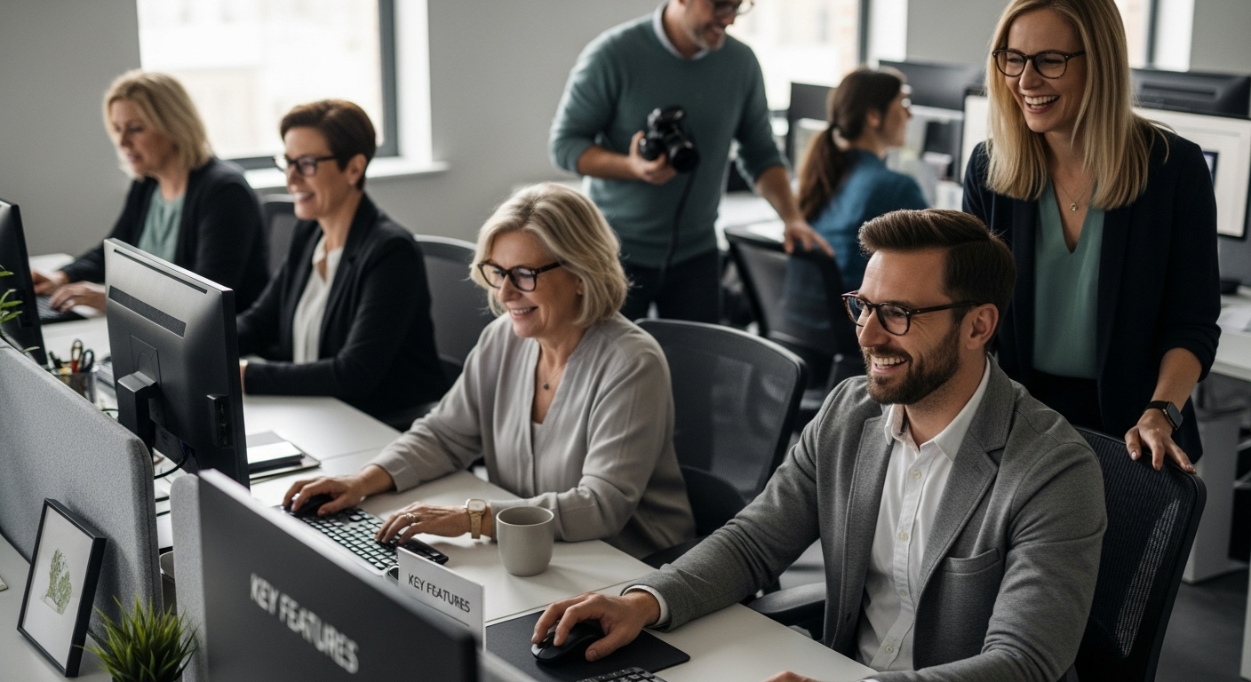 computer reading glasses, office environment