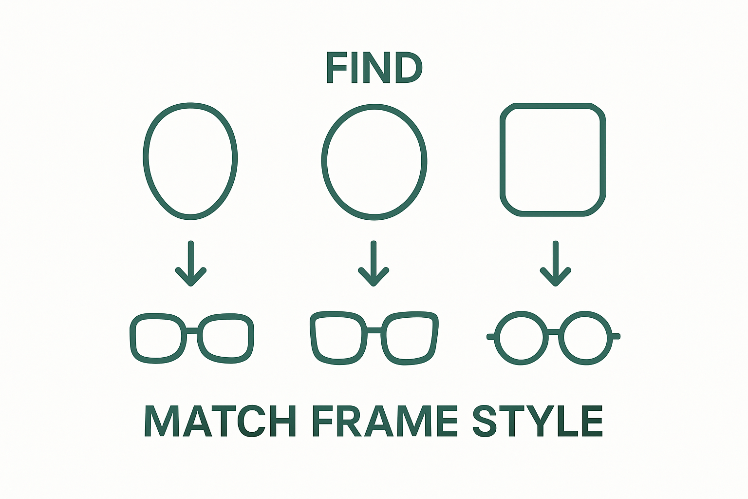 Infographic matching face shapes to frame styles