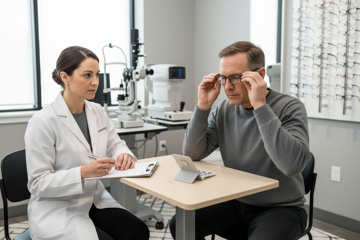 reading glasses optometrist exam