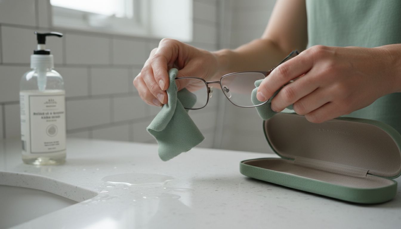 cleaning glasses storage