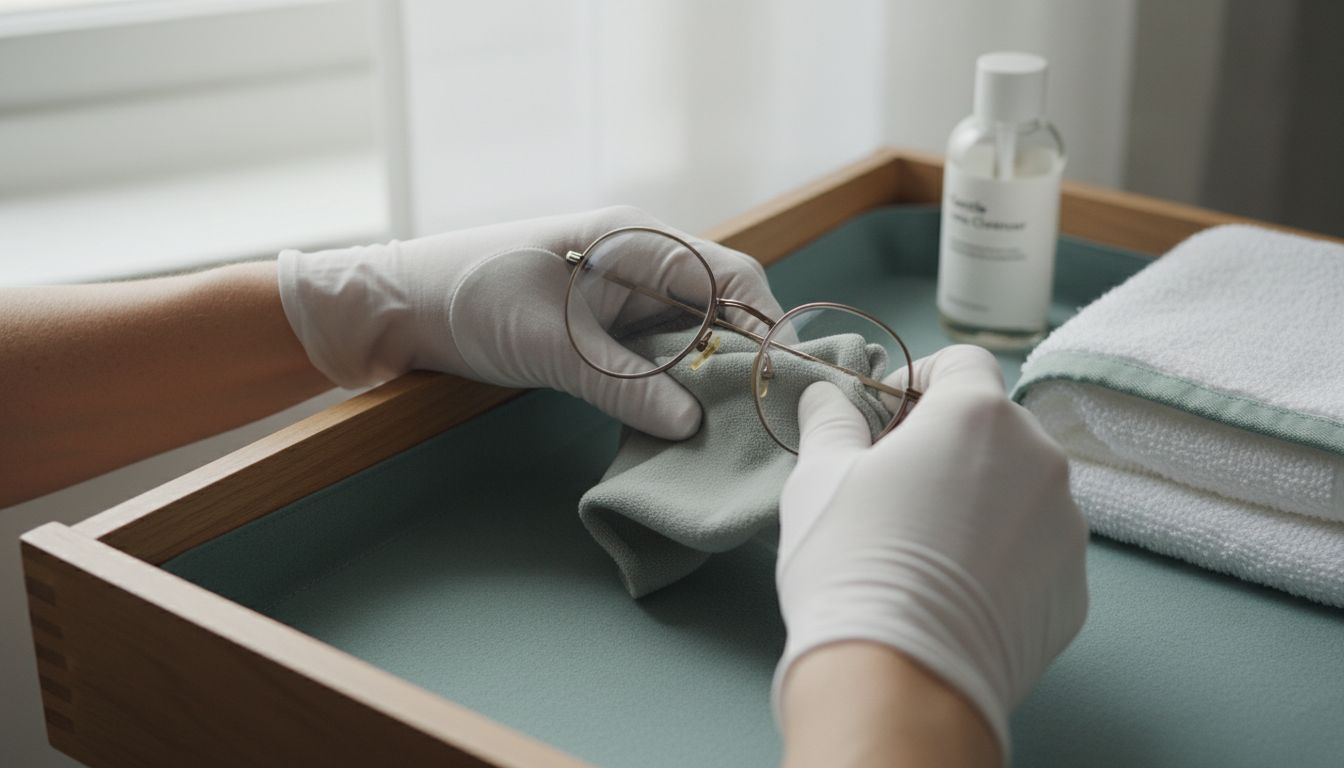 cleaning glasses storage