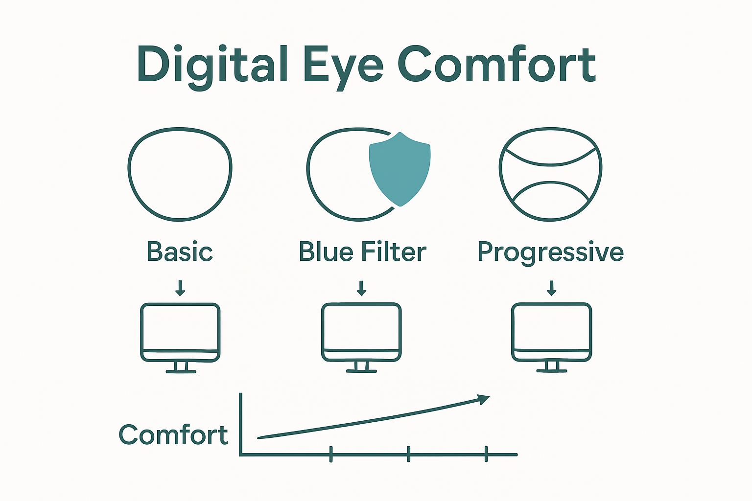Infographic comparing digital lens types