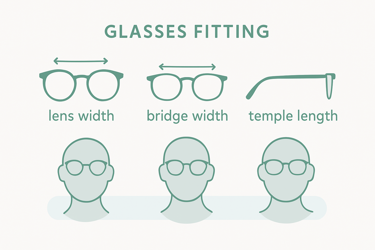 Infographic on glasses sizing and fit basics
