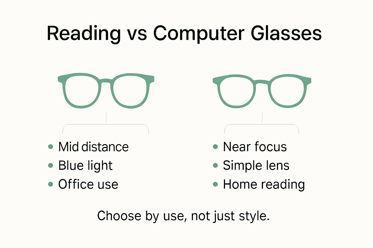 Infographic shows computer and reading glasses comparison