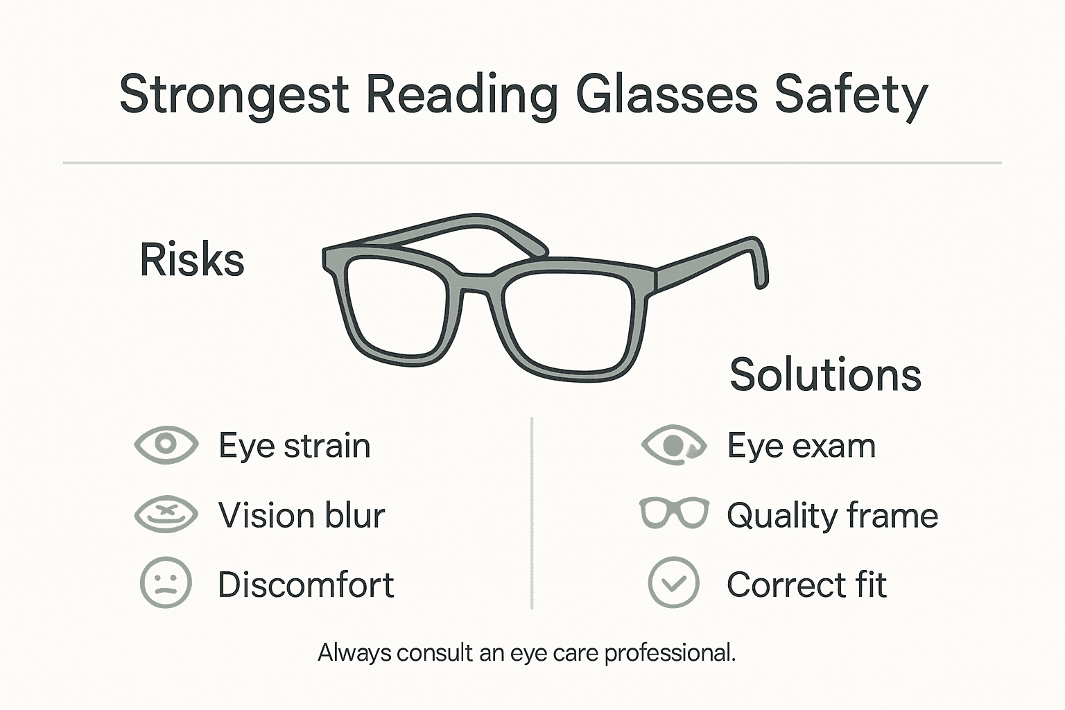 Infographic of reading glasses risks and solutions