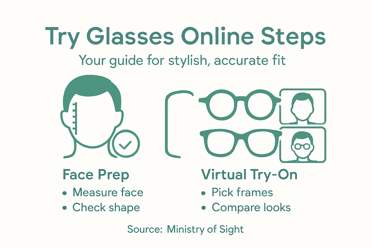 Steps to try glasses online infographic