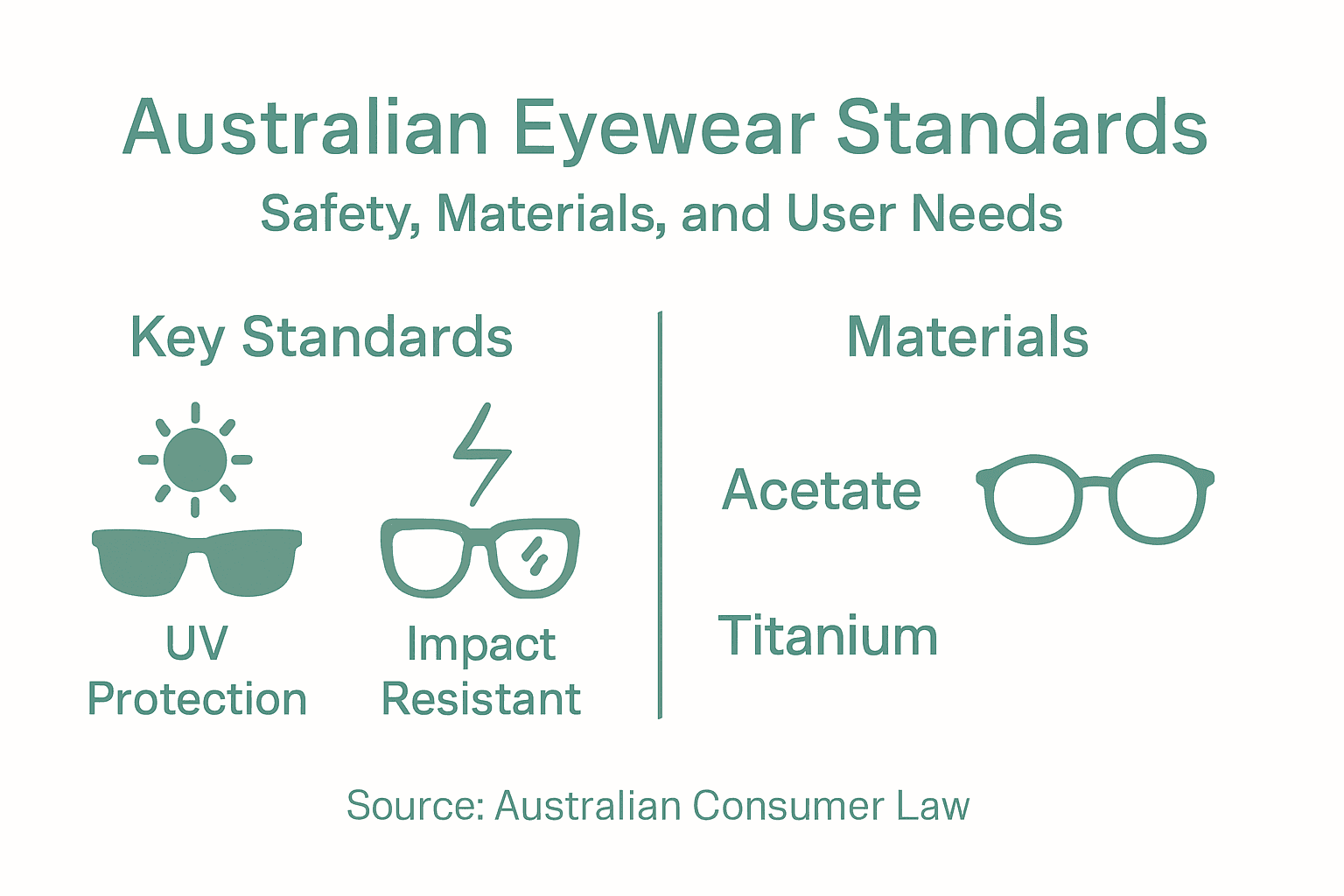 Infographic overview of eyewear safety standards