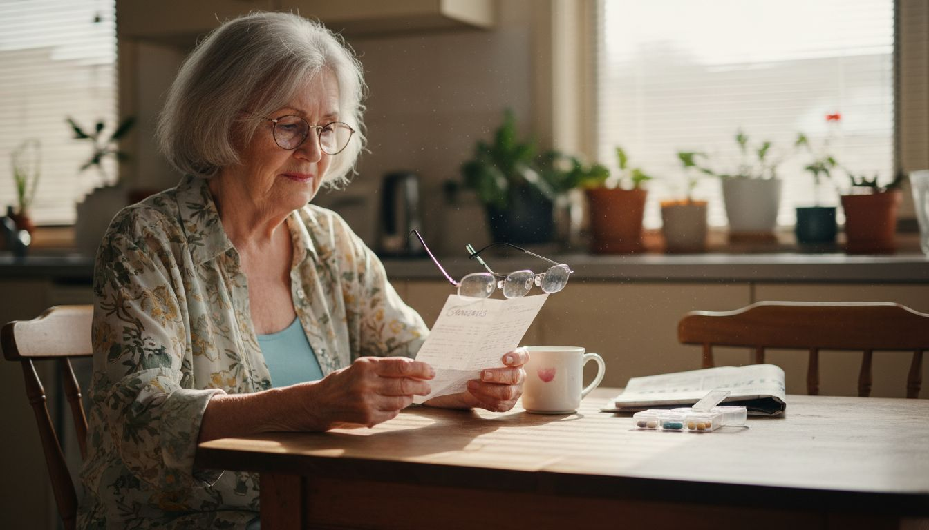 Senior woman comparing three eyeglass lenses
