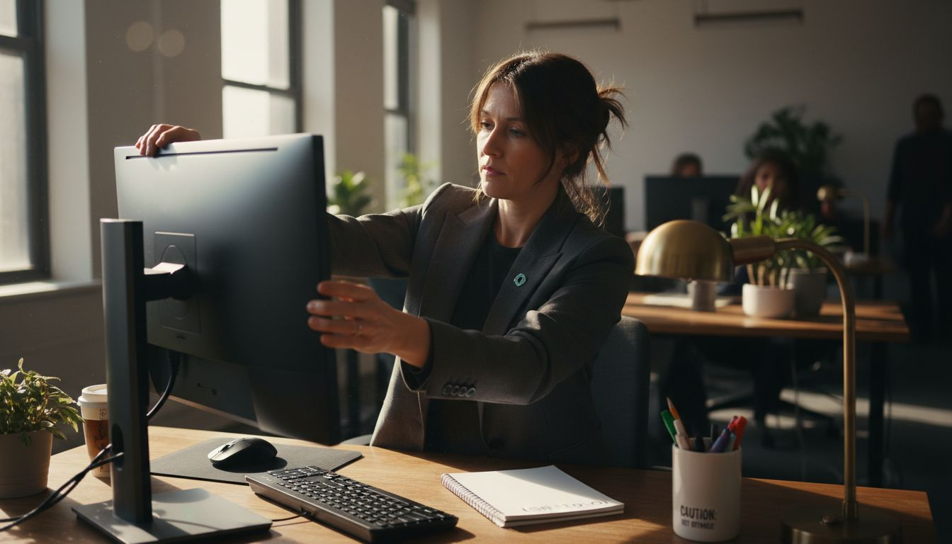 Proper workspace setup to reduce eye strain