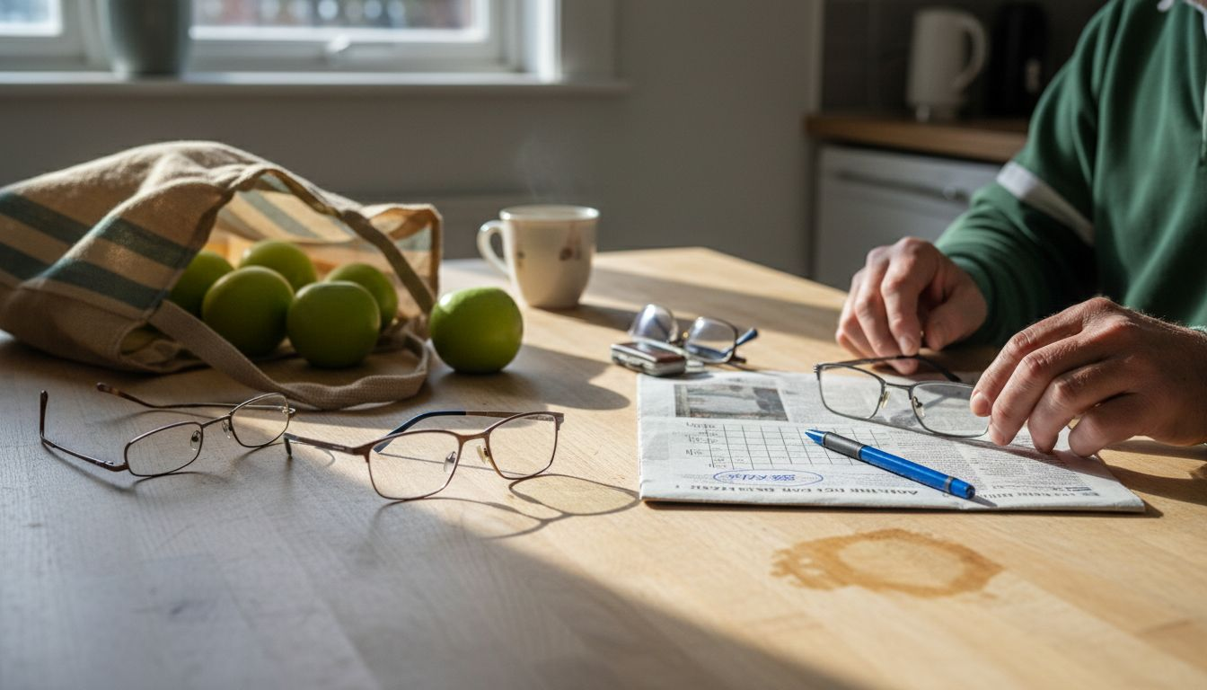 Different types of reading glasses on table