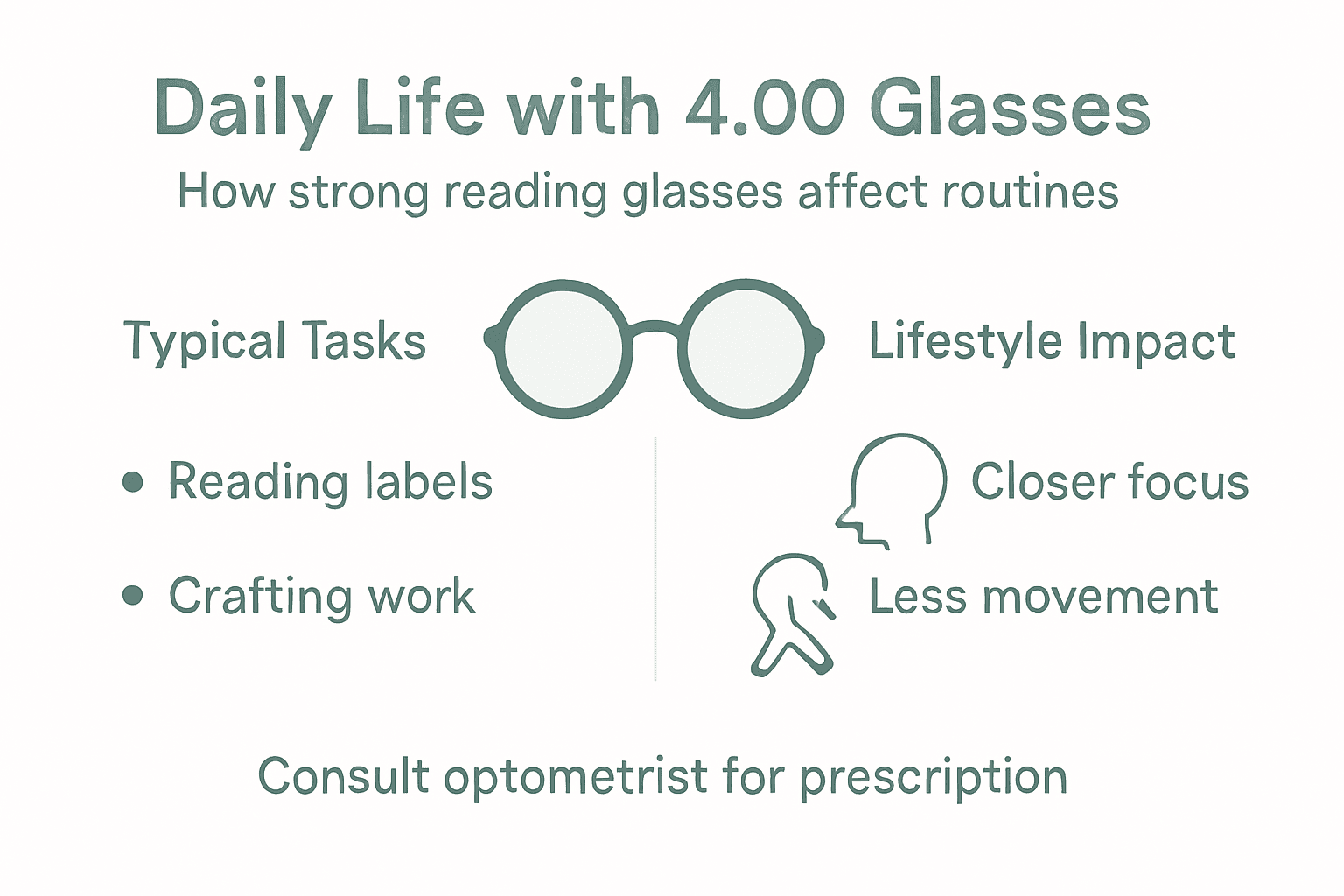 Infographic daily use of strong glasses