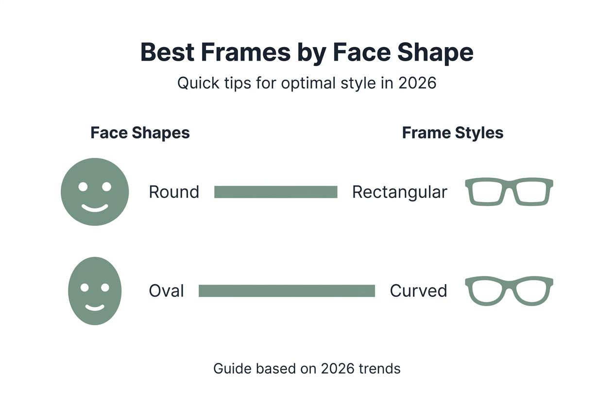 Infographic matching frames to face shapes