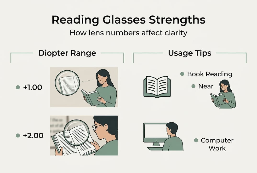 Infographic about reading glasses strengths