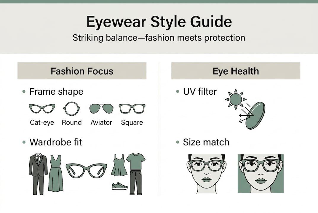 Infographic divides eyewear style and eye health