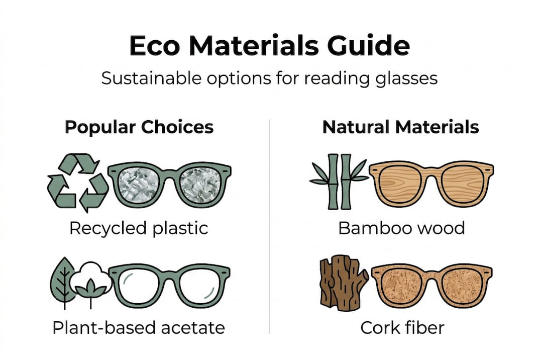 Infographic of sustainable glasses materials overview