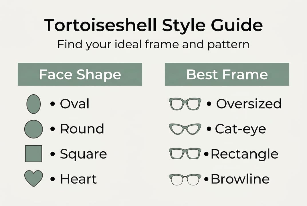 Infographic on tortoiseshell frame style and fit