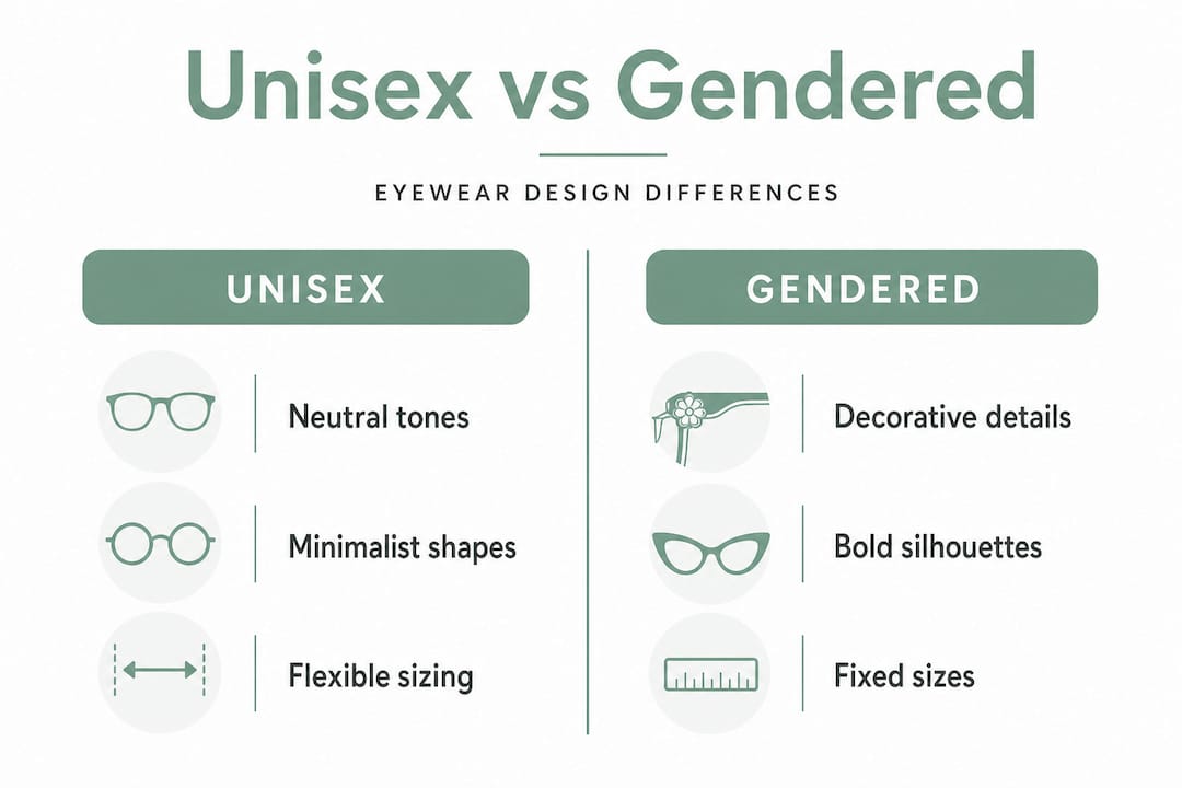 Comparison of unisex and gendered eyewear design features