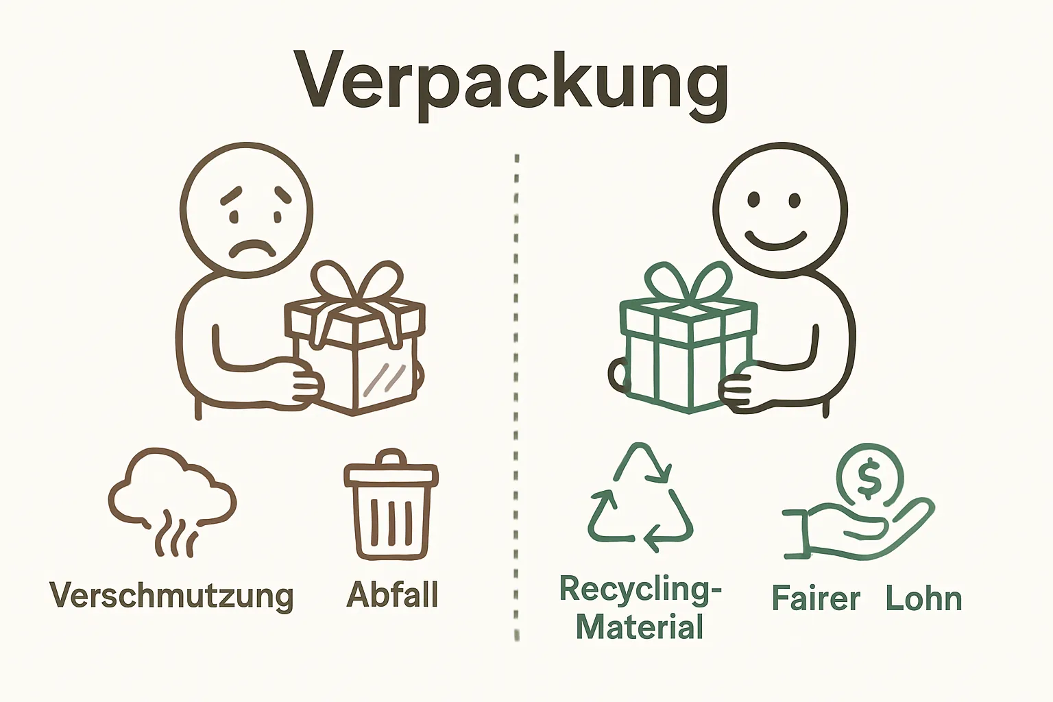 Infographic comparing conventional and sustainable gifts