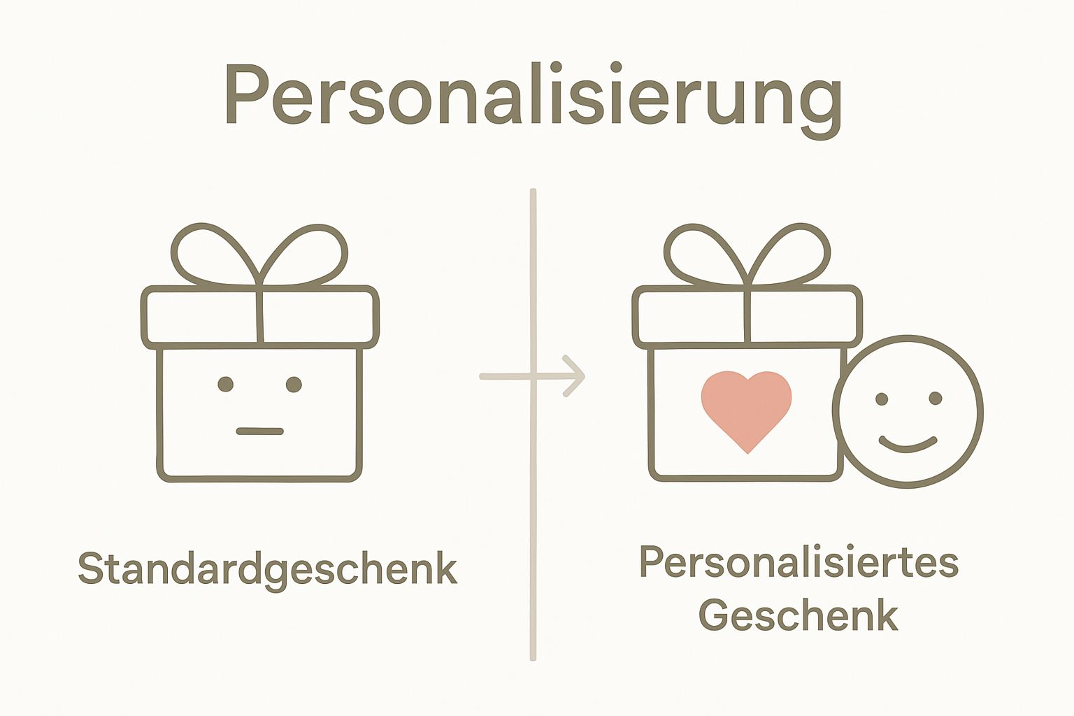 Comparison between standard and personalized gift showing emotional impact