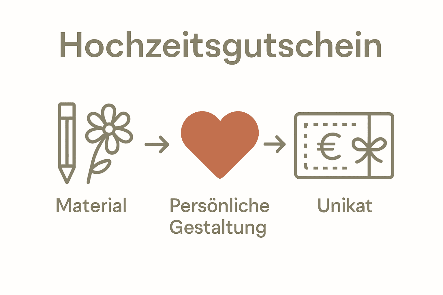 Infografik DIY Gutschein Prozess mit Symbolen