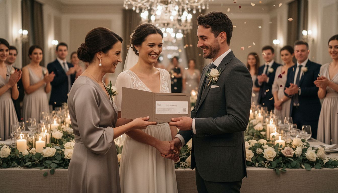 Hochzeitsgutschein Übergabe