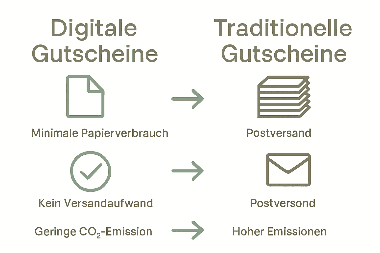 Vergleich zwischen digitalen und traditionellen Gutscheinen in Bezug auf Nachhaltigkeit.