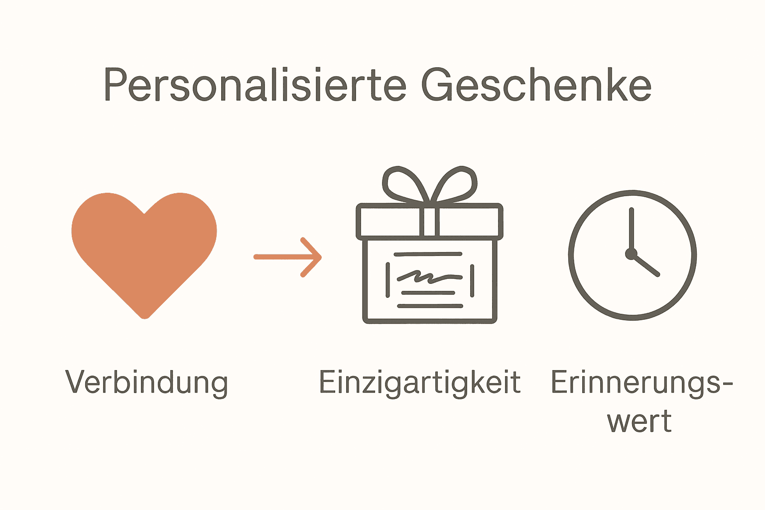 Vergleich emotionale Verbindung, Einzigartigkeit und Erinnerungswert personalisierter Geschenke