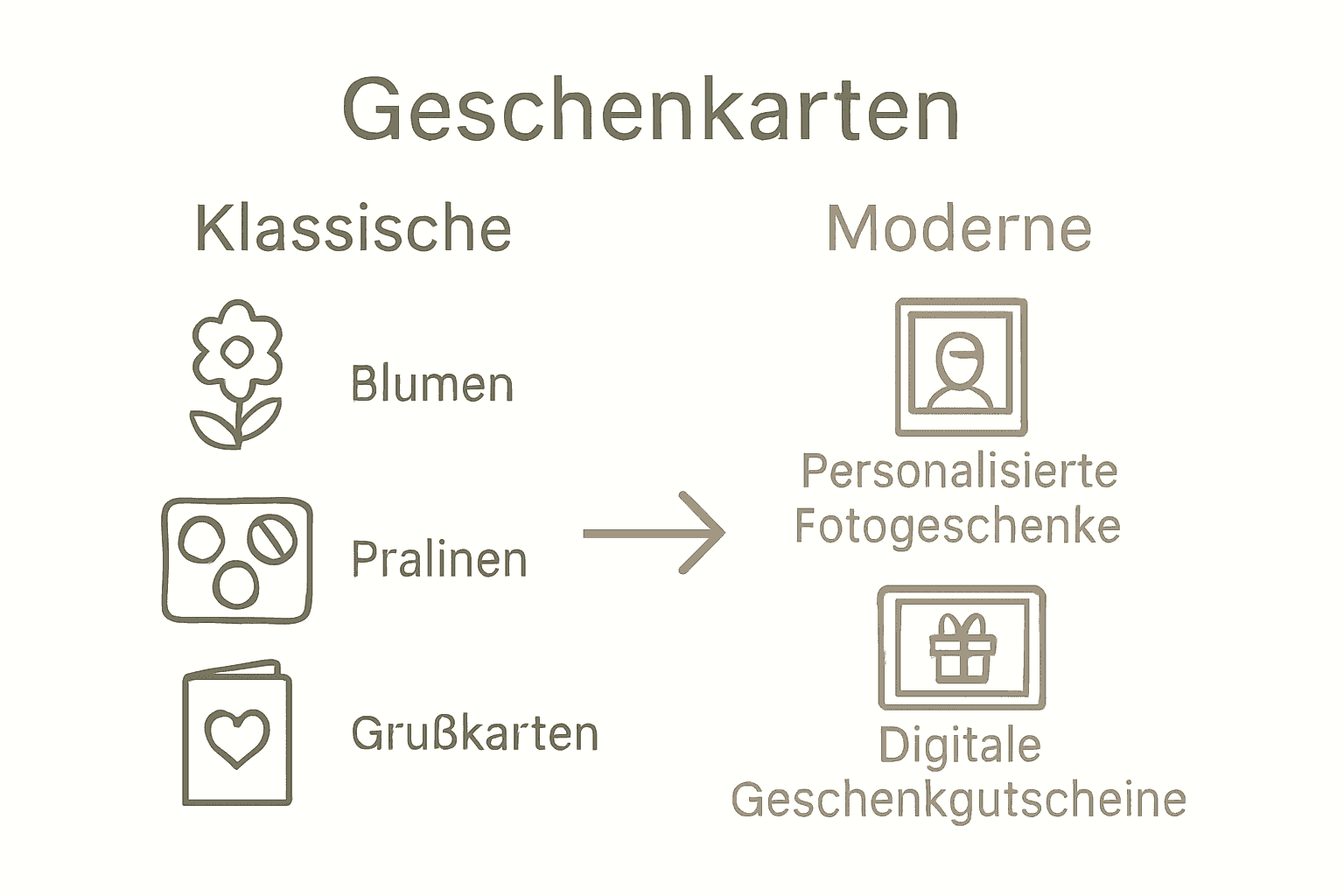 Infografik: Traditionelle und moderne Geschenkarten im Vergleich