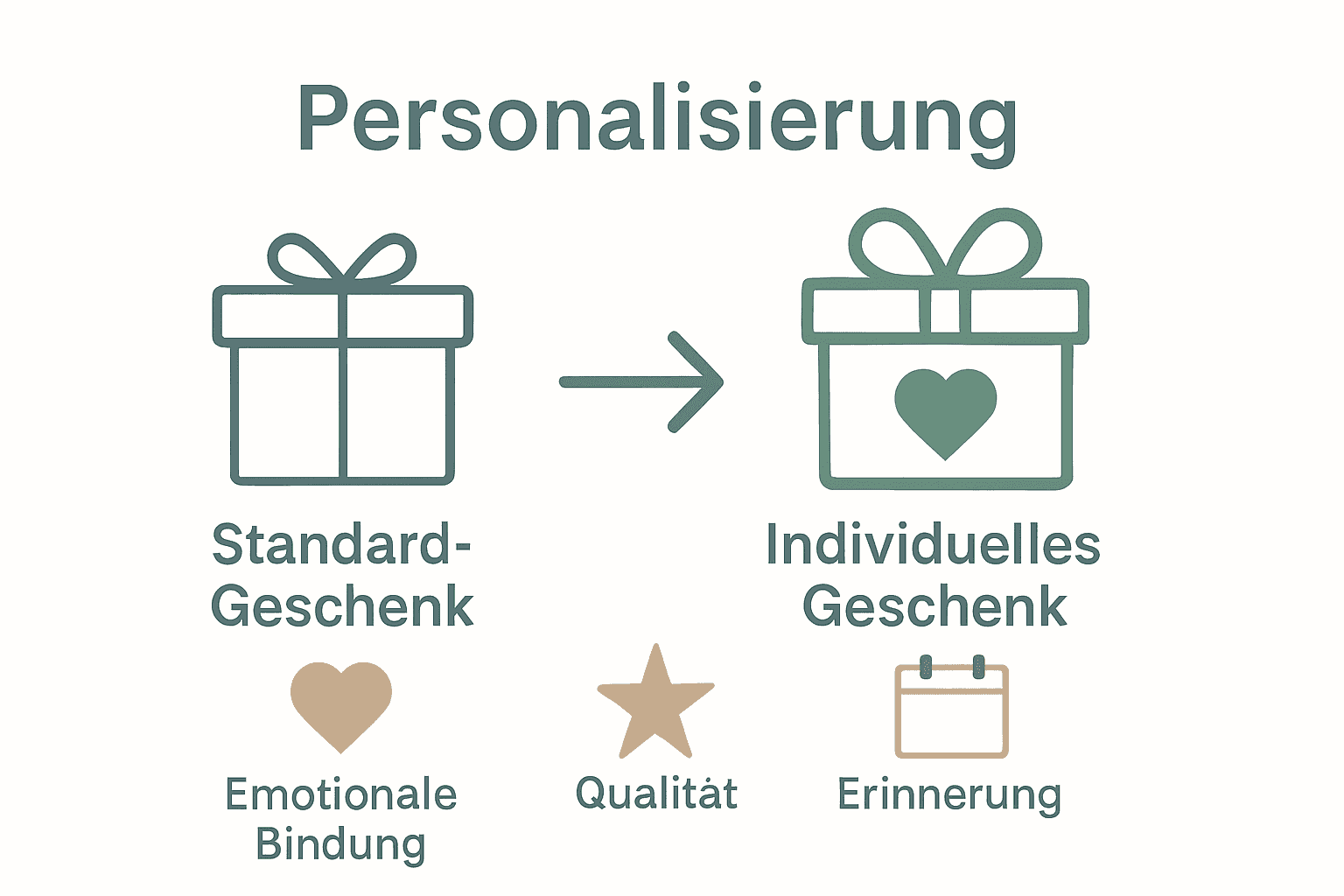 Vergleich Standard- und personalisiertes Geschenk Infografik