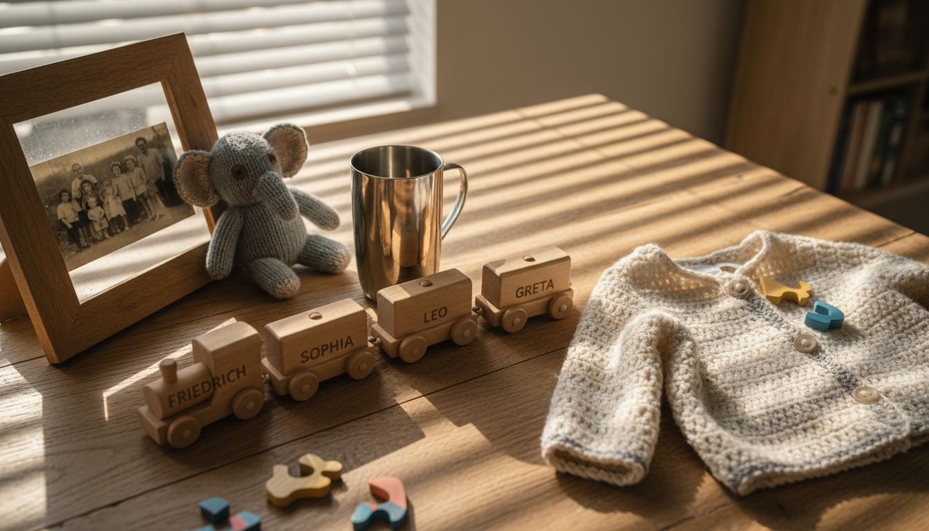Als Taufgeschenk eignen sich ein liebevoll gefertigtes Holzspielzeug und ein edler Silberbecher besonders gut.