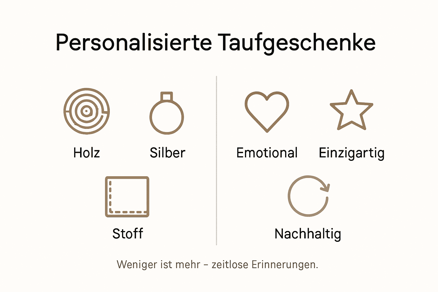 Übersichtliche Infografik: Kreative Geschenkideen zur Taufe und warum personalisierte Geschenke besonders gut ankommen