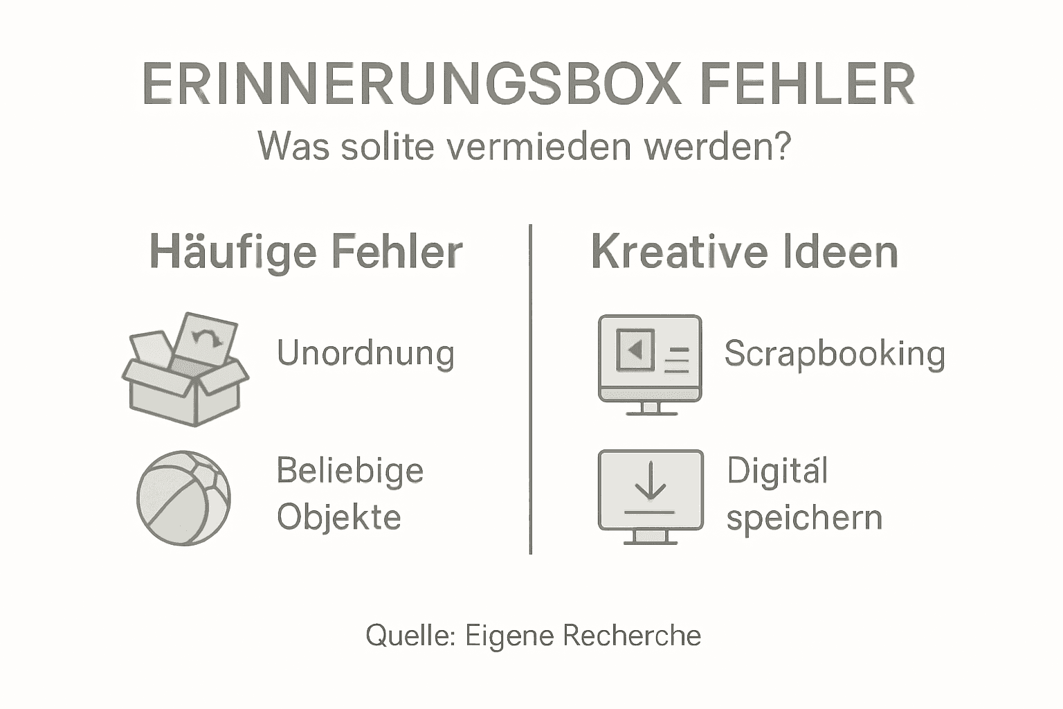 Typische Fehler bei Infografiken und sinnvolle Alternativen für deine Erinnerungsbox