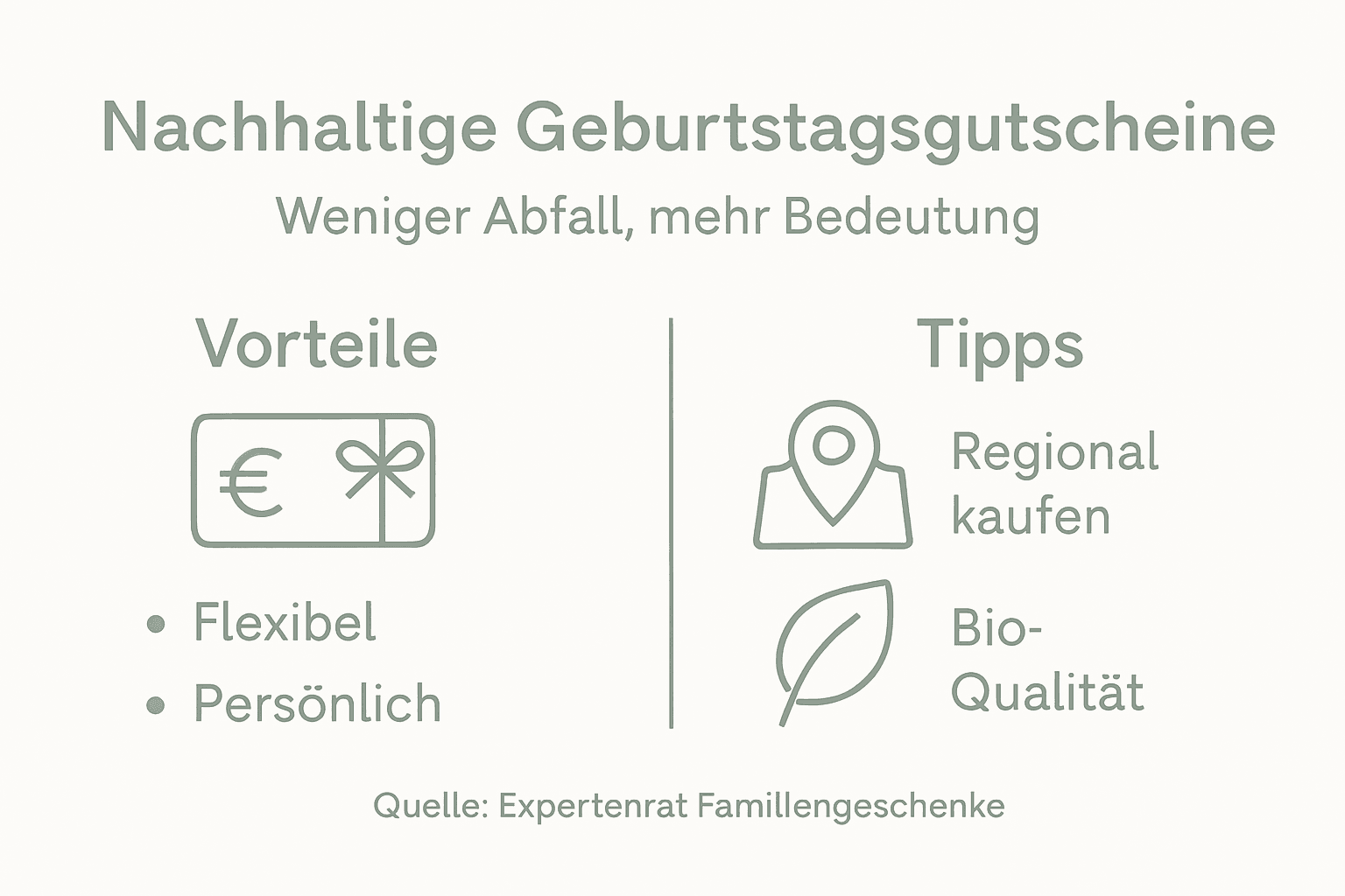 Übersicht: Nachhaltige Geschenkideen zum Geburtstag – Gutscheine mit gutem Gewissen