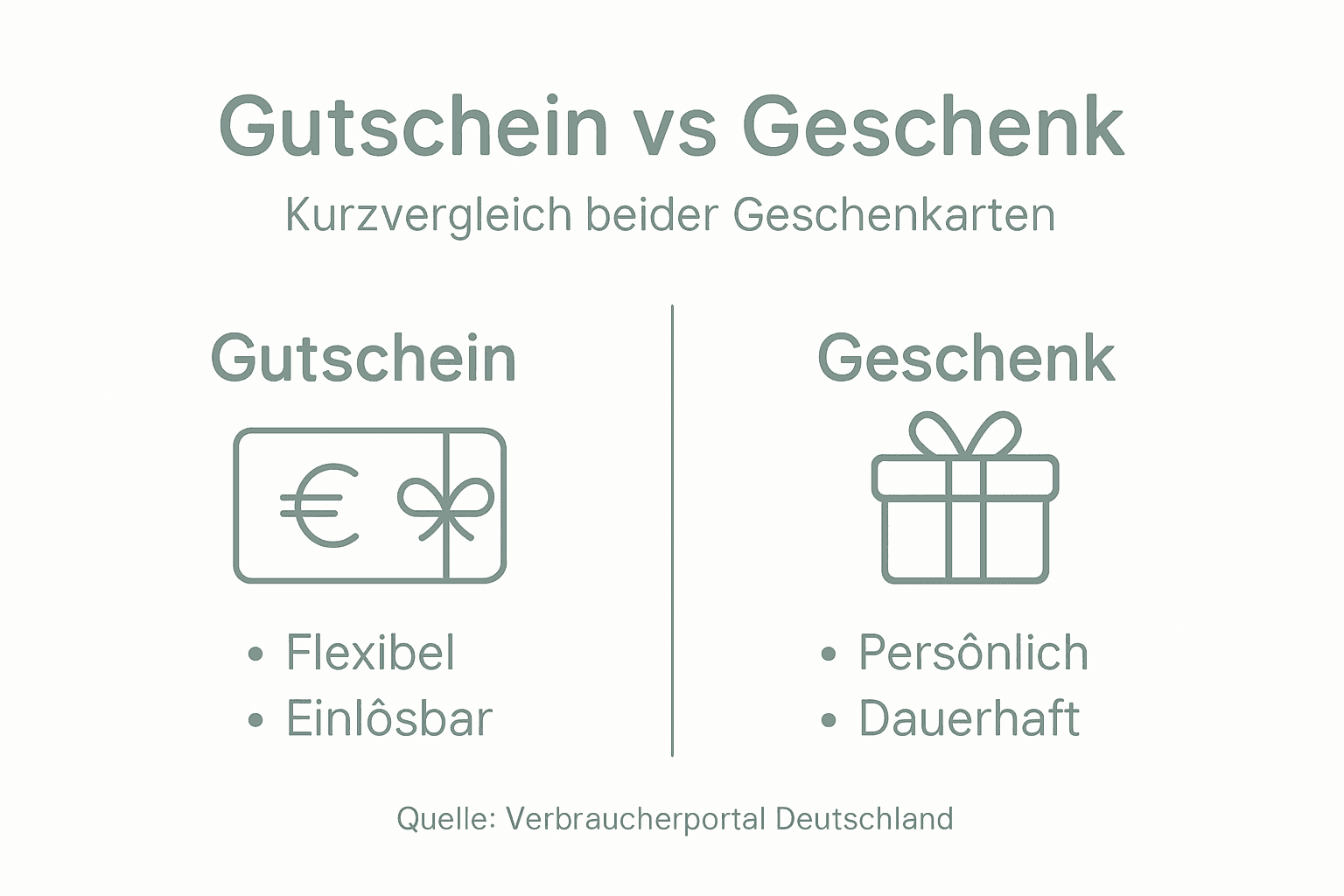 Übersicht: Gutscheine und Geschenke im Vergleich – Infografik